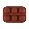 Molde de silicone pequeno de 6 peças em formato de semicírculo para chocolate, mini mousse, gelatina, ferramenta de panificação