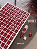 Rhinestones K9 de Base Puntiaguda en Rojo Ancora para Arte de Uñas, Decoraciones de Uñas de Lujo de Ángulo Recto Cuadrado con Forma de Corazón de Caña Alta al por Mayor