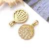 DIY Vida Marina Dorada Chapado en Cobre Oro Real de 18K Fuerte Retención de Color Broche de Girasol Colgante de Circonita Dijes Accesorios de Joyería