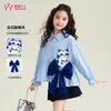 Coleção de CamisasYuanYuan Princesa Meninas 2026 Primavera e Outono Novos Produtos Infantis Versátil Casual Algodão Puro