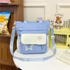 Nueva y linda bolsa de tutoría estilo coreano para estudiantes de primaria, bolsa de mano tipo tote de gran capacidad para un solo hombro cruzada, bolsa de tutoría para ir a clases