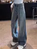 Jeans de Pierna Ancha Negros Estilo Americano con Perforaciones Calientes para Mujer Nueva Colección Primavera y Verano Tallas Grandes Chica Gordita Moda Pantalones de Plátano