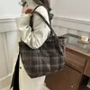 Bolsa de Cor Contrastante Grande Capacidade Estilo Coreano Feminino Estilo Preguiçoso Bolsa Tote Bolsa de Ombro Casual Retrô bolsas Bolsa 2025