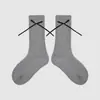 1781 Calcetines para Niños al por Mayor ZYZ Otoño/Invierno Calcetines de Media Caña Bordados con Letras, Estilo Universitario, Tejido de Doble Aguja, Calcetines de Algodón para Niños y Niñas