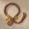 Cuerda de Mano Xizang Tejida a Mano Recurrente Cuerda de Mano Pequeña Pulsera Thangka Cuerda Thangka Dios de la Riqueza Madre Verde Zakilam