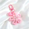 Accesorio de llavero de flor grande hueca color macarrón, accesorio de corazón de melocotón, colgante de cuentas hecho a mano DIY