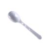 Tenedor y cuchara de postre desechables de plástico grueso, plegables, de cabeza redonda, transparentes, para yogur enlatado, envasados por separado.
