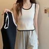 Camisola de punto blanca con tirantes anchos para mujer, verano, nuevo diseño, nicho, estilo francés, top interior, ropa de mujer
