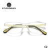 STUDIOMUKU Gafas de Madera Cool Armazón de Gafas Japonés Diseño Retro Estudiante Artístico Armazón Pequeño Redondo