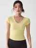 Conjunto de Top e Shorts Esportivos de Manga Curta Plus Size para Verão, para Yoga, Emagrecimento, Pilates, Treinamento, Corrida, Fitness, Respirável para Mulheres