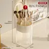Soporte Almacenamiento Automático Elevable para Brochas de Maquillaje, Caja de Almacenamiento de Lápiz de Cejas de Gama Alta con Apertura a Presión a Prueba de Polvo para Escritorio, Dormitorio, Soporte para Brochas