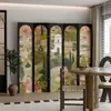 Biombo Estilo Chino para Sala de Estar, Entrada de Dormitorio, Pared Plegable Móvil, Pintura de Paisaje de Oficina, Biombo Plegable Antiguo