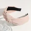 Diadema Simple Nueva Transfronteriza Europea y Americana de Tela Nudo Cruzado de Ala Ancha para Mujer Diadema Versátil de Verano para Mujer
