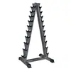 Estante de colocación de mancuernas para gimnasio en casa directo de fábrica, estante vertical fijo para mancuernas, diez triángulos, multicolor, múltiples opciones