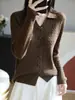 Suéter de punto tipo polo estilo francés para mujer, nuevo modelo 2026, suéter cálido de punto trenzado rejuvenecedor