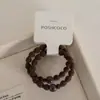 Corda de Cabelo de Feijão Super Fácil de Usar ~ Argola de Cabelo Elástica Alta com Contas Redondas Simples Versátil Acessórios para Cabelo de Rabo de Cavalo Alto