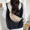 Bolsa de Peito de Luxo Bolsa de Cintura Feminina 2026 Nova Tendência Moda Versátil para o Dia a Dia Bolsa de Ombro Único Simples Elegante Bolsa Transversal