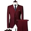 Traje para Hombre 2024 Estilo Coreano Ajustado Traje Pequeño Vestido Formal Profesional Vestido de Padrino Vestido de Novio Traje de Tres Piezas