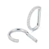 Anillo sin costuras en forma de D de aleación de titanio G23 para nariz y labio, Stud minimalista europeo y americano para cartílago de oreja con diamantes, Joyería para piercing de titanio F136
