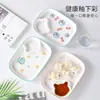 Plato de Cerámica Lindo Estilo Japonés para Empanadillas con Plato para Vinagreta, Modelo Nuevo 2022 para Uso Doméstico, Hermoso Plato con Compartimentos para Desayuno