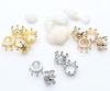 Color oro 14K reteniendo color corona cuentas de agujero grande micro incrustadas circonita flor sombrero anillo cuentas con cuentas accesorios hechos a mano diy