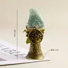 Pedra Lapidada de Cristal Natural Transfronteiriça Coluna de Cristal Árvore da Vida Sino Criativo Sino de Mão Adorno de Decoração de Adereço de Halloween