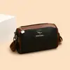 Bolsa Moderna e Simples 2025 Nova Moda Versátil Ombro Único Transversal Bolsa Feminina Três Camadas Grande Capacidade Cor Contrastante Bolsa Travesseiro