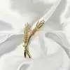 Broche de Espiga de Trigo con Circonitas Completas para Mujer 2025 Nuevo de Moda Broche Exquisito de Gama Alta Pin de Ropa de Diseño de Nicho