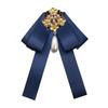Broche de liga de pérola com diamante para mulheres, gravata borboleta preta, corsage criativo retrô europeu e americano, barroco