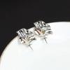 Pendientes de plata S925 con forma de perla, dorados de 14 quilates, con aguja, para mujer, con diseño de temperamento vacío.