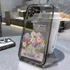Funda Floral Japonesa y Coreana para Teléfono Adecuada para Apple 17Promax Iphone16Pro/15Plus Niña 14 Transparente 13