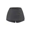 Pantalones Falda Vaquera Mini con Abertura Lateral Botones Estilo Americano Ajustados al Cuerpo para Mujer Verano 2026 Temperamento Retro Pantalones Falda