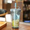 Copo Transparente Grande com Canudo para Mulheres Bonitas, Pode Conter Suco, Chá de Leite, Café e Pode Ser Personalizado como um Copo de Presente de Plástico