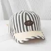 Boné de Baseball Fofo Infantil para 1-3 Anos, Coleção Primavera 2026, Boné de Bebê Liso com Listras, Chapéu de Sol de Verão