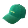 Gorra de béisbol verde de algodón lavado con estampado de letras estilo coreano 2026, unisex, versátil, adelgazante, gorra tipo visera para protección solar en todas las estaciones
