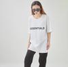 Camiseta de Manga Corta con Estampado de Silicona Niebla Doble Línea Esenciales para el Pecho Letra Verano Europeo y Americano Moderna Holgada High Street Hombre