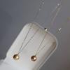 Plata de Ley S925 Imitación Perlas Doradas de Nanyang Color Maillard Perla de Shijia Importada Collar de una Sola Perla