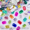 2*4mm Fundo Plano Unha Mahjong Retangular Octogonal Irregular Diamante Cristal Vidro Unha Rhinestones Atacado