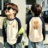 Otoño/Invierno 2026 Nueva Camiseta Térmica de Polar para Niños Cuello Redondo Mangas Raglán Largas Capa Base Elegante Ropa Interior Cálida para Niños Medianos a Grandes