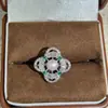 Anillo de Perla de Agua Dulce de Moda con Flores de Pintura al Óleo de Colores, Temperamento de Lujo Ligero, Joyería de Gama Alta Versátil Anillo para Mujer