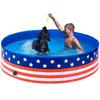 Nueva piscina para mascotas para perros de PVC a rayas transfronteriza plegable para patio trasero piscina infantil con taburete piscina de vadeo