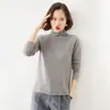 Suéter Feminino com Gola Alta de Pelo Outono e Inverno Pulôver Tricotado Camisa Básica Slim com Gola Alta