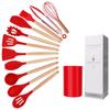 Manoplas para Horno y Mango de Madera Resistente a Altas Temperaturas Juego de 12 Piezas de Utensilios de Cocina de Silicona Sartén Antiadherente Espátula Especial de Silicona Juego de Utensilios de Cocina de Silicona Al por Mayor