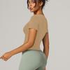 Ropa de Yoga para Mujer, Nuevo Look Adelgazante de Manga Corta, Tops Deportivos de Alta Gama, Ropa de Entrenamiento para Pilates, Ropa Fitness para Correr