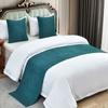 Bandera de Cama, Toalla de Mesita de Noche, Ropa de Cama de Hotel, Lujo de Hotel B&B Algodón y Lino Cama con Manta de Cama de Lujo Accesible, Alfombrilla Cubre Cama, Shihua
