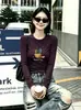 Fonte de Suprimento Shisanxing de Guangzhou Algodão Canelado Feminino Slim Fit Gola Redonda Manga Longa Verão Segunda Remessa Fornecimento Exclusivo