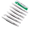 Acero inoxidable de 1.5 de grosor gooi casero pinzas para pintura de diamantes arte de uñas pestañas postizas nido de pájaro pincho para el cabello herramienta de reparación pinza