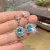 Pendientes Huayoumei Joyería Estilo Europeo y Americano Pendientes de Joyería Simulada Paraiba para Mujer, Modernos Pendientes de Botón de Lujo Ligero Venta al por Mayor