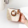 Bolsa de cosméticos com zíper de ovelha fofa pequena bolsa portátil para armazenamento de absorventes higiênicos batom bolsa simples para meninas estudantes