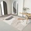 Alfombra Japonesa para Sala de Estar Estilo Wabi-Sabi, Antideslizante y Resistente a Manchas, Felpudo de Terciopelo de Cristal, Alfombra Imitación Sisal